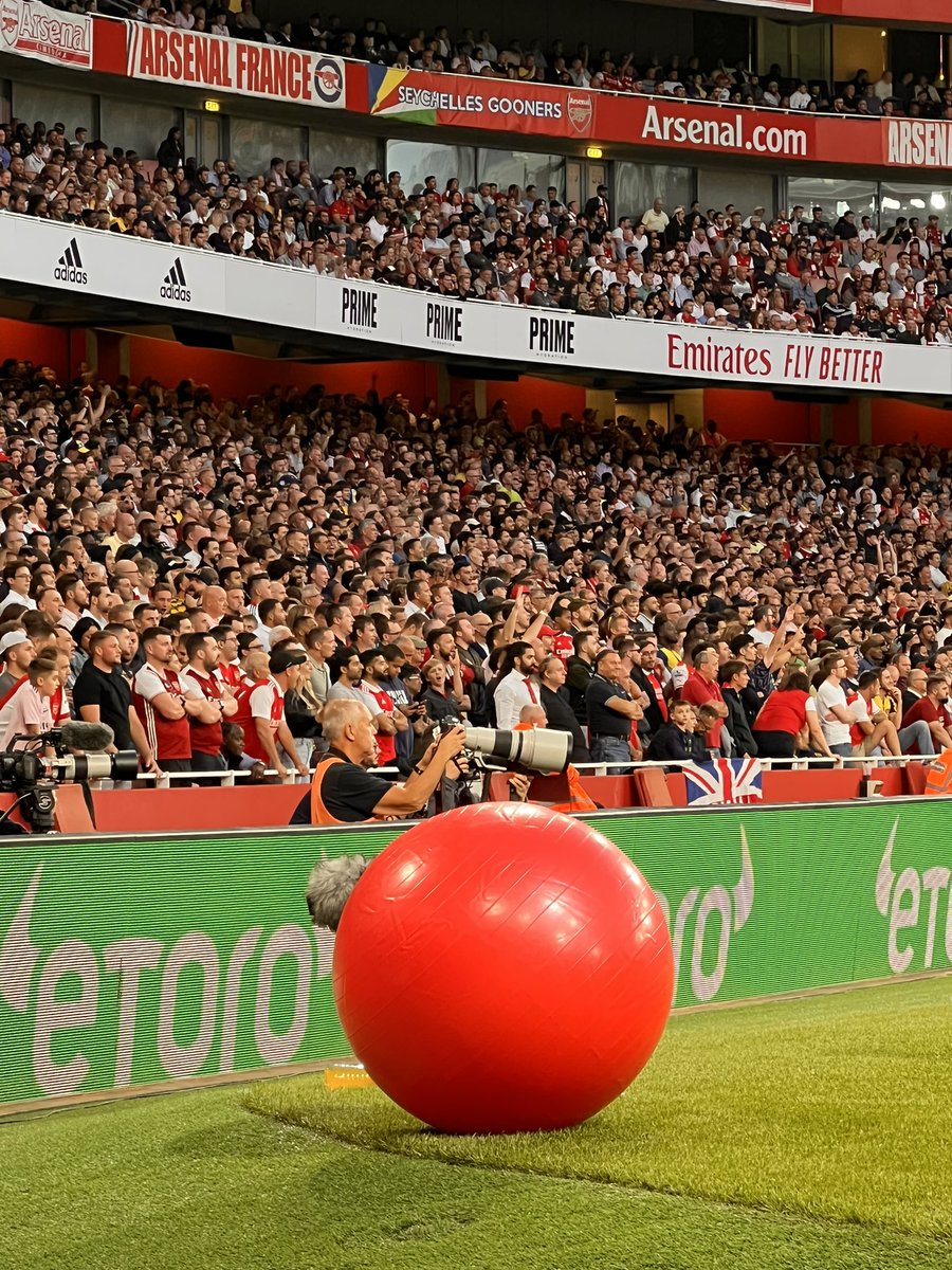 Power ball ⚽️ played by the fans tonight! #ARSVIL #celebrationpolice