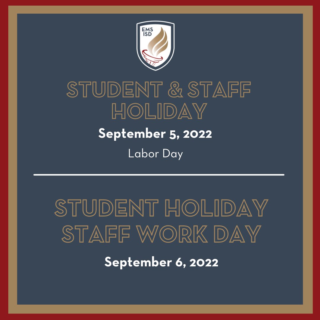 EMSISD's tweet photo. Kind reminder. Have a safe and happy holiday. https://t.co/fuB22Ksmq5