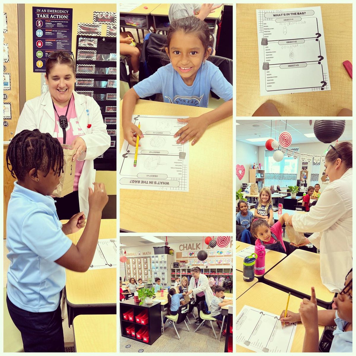 otownteacher's tweet image. K-2 students discussed how scientists use their Five Senses to make observations. Then we put it to the test with a Mystery Bag investigation! #scienceteachers #scienceexperimentsforkids #stemteacherloop @LPES_OCPS @CDLocps