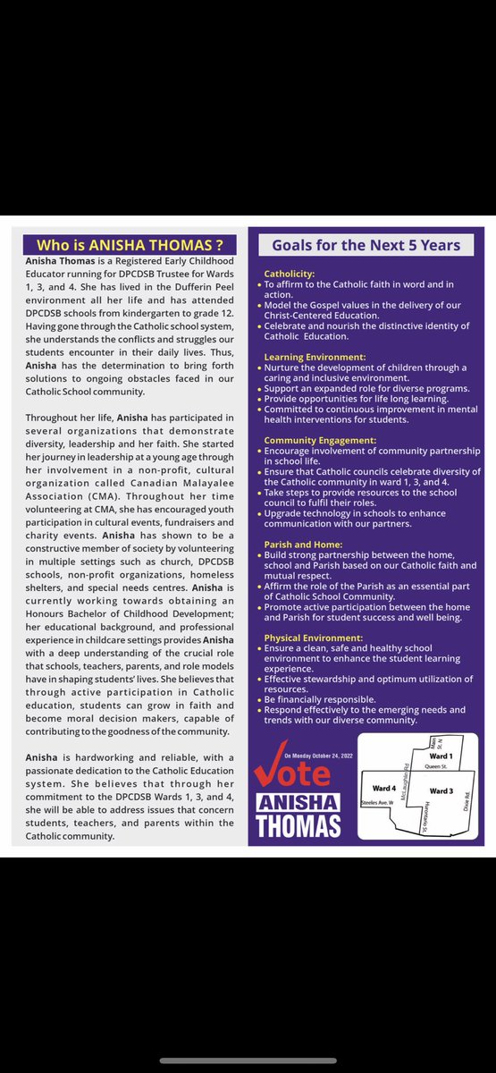 #DPCDSB #VoteForAnisha #Brampton #CatholicSchoolBoard #BramptonElections
