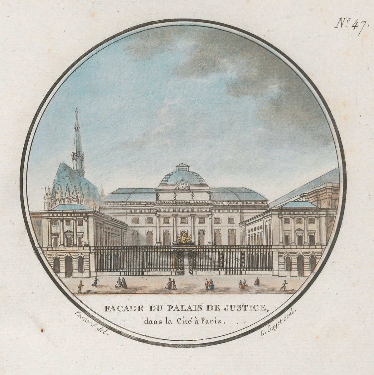 frickcollection's tweet photo. Discover a collaborative project by our summer interns, who researched and digitized a book of engravings of Paris. Explore their findings: https://t.co/bCu0TP4o1o
—
J. Testard & L. Guyot, Façade du Palais de Justice, ca. 1787. #FrickLibrary; gift of Mrs. John Jay Ide https://t.co/691wFZ7G99