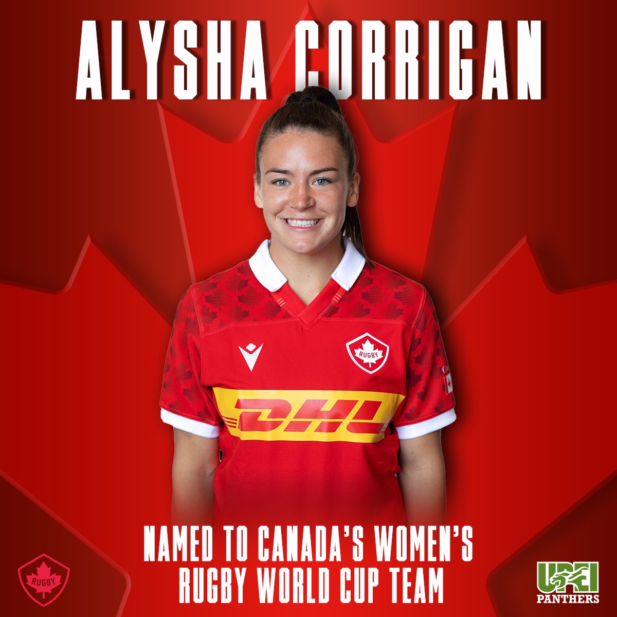 A HUGE shout-out to former Panther great ALYSHA CORRIGAN who was named to Canada's🇨🇦 Women's Rugby World Cup team!

Corrigan is one of 32 players who will represent our country in New Zealand🇳🇿 this October and November!

Congrats, Alysha, and good luck!👏🤞

#Rugby | #RWC2021