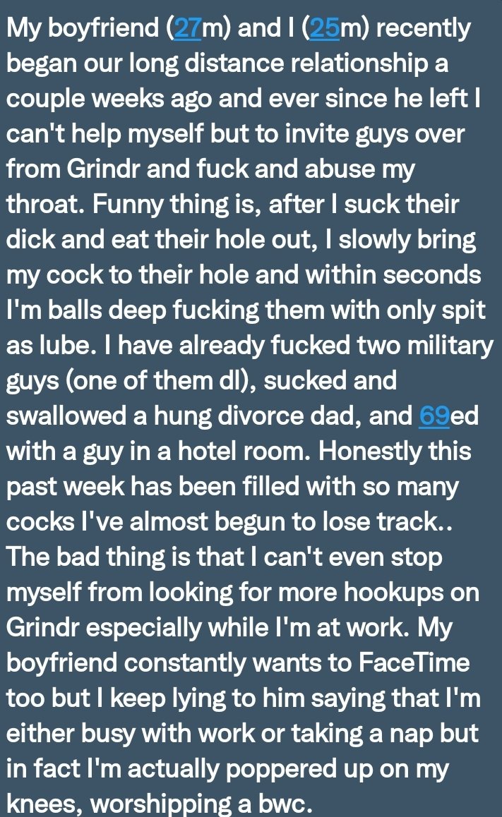 PervConfession on Twitter "He cant stop cheating on his long distance