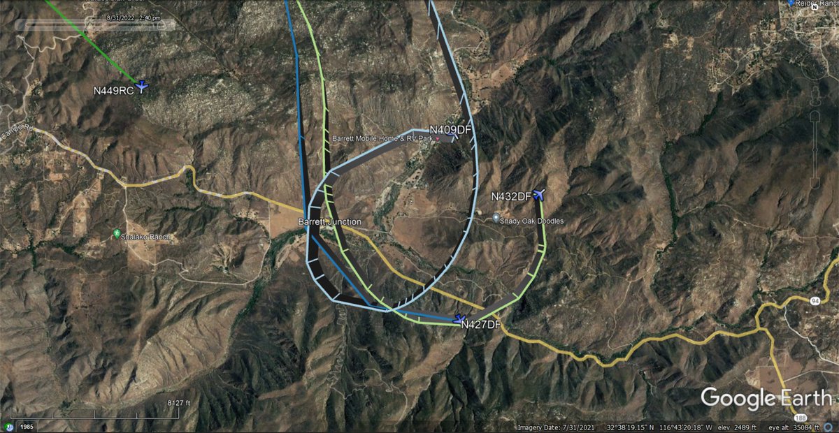 fire_feeds's tweet photo. Firefighting aircraft responding to the #Border32Fire in #BarrettJunction #SanDiegoCounty with evacuation requested along Smith Rd
https://t.co/Dfv0FG9C0v
#CalFire
#A330 #N409DF
#T70 #N427DF
#T71 #N432DF
San Diego County Fire
#SDCoFire
#C10 #N449RC
Helicopter Express
#N16HX
πΊπΈβ€οΈβπ₯ https://t.co/dd7OXNhnMz