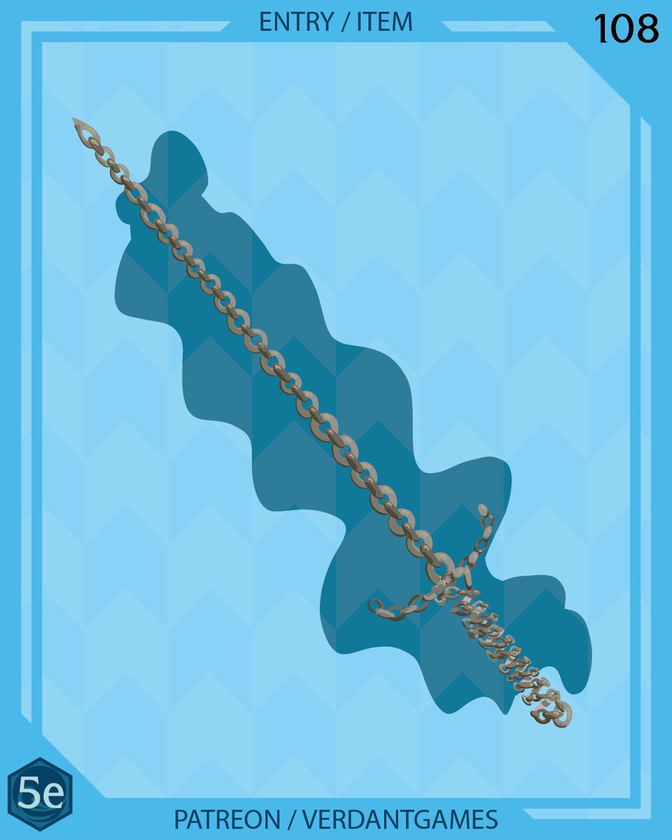 verdantgames5e's tweet photo. Chains of Liberation
This longsword frees creatures from restraint
PROMPT "Liberate"
Art by @ossocavo
#foregonecompendium #dnd #dnd5e #dndhomebrew #homebrew #dnditems #5emagicitems #ttrpg #ttrpgfamily #d20 #swordtember2022 #swordtember https://t.co/r5inpL7dp4