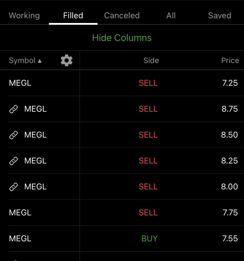 supyomoney's tweet photo. $MEGL 2nd 🐭🧀!  So thankful for this set up! Thanks @DayTraderWayne https://t.co/mzYWAsl517