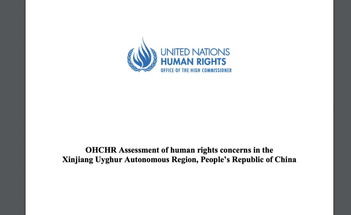 BREAKING: long-awaited UN report on Xinjiang concludes that "serious human rights violations have been committed".

"Allegations of patterns of torture or ill-treatment ...are credible, as are allegations of individual incidents of sexual... violence."
ohchr.org/sites/default/…