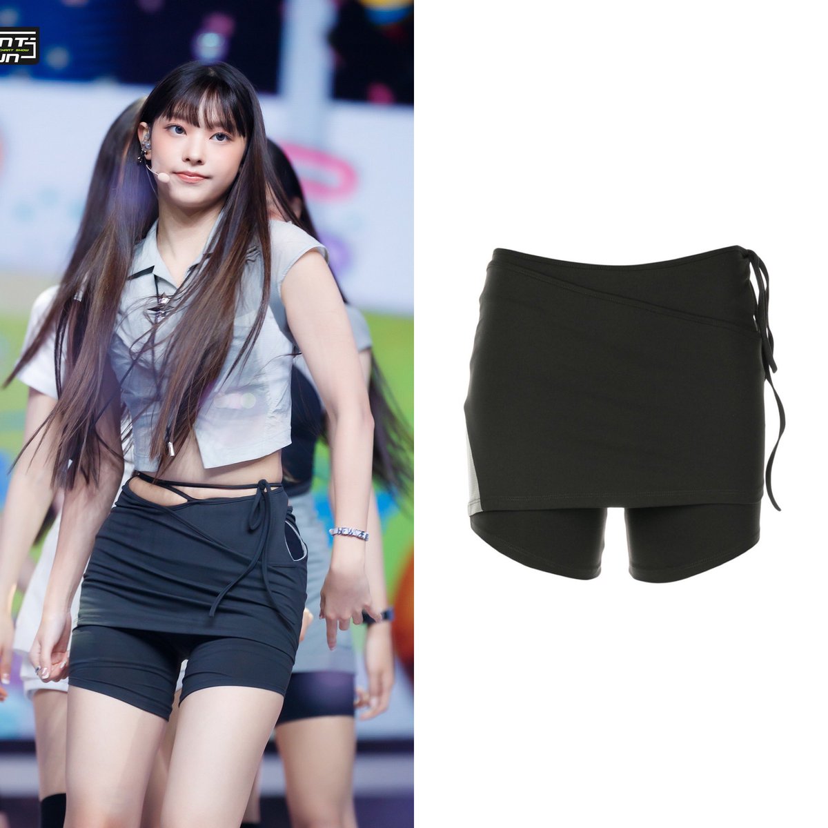 220804 M Countdown Hyein Seo Side-Tie Layered Shorts $250