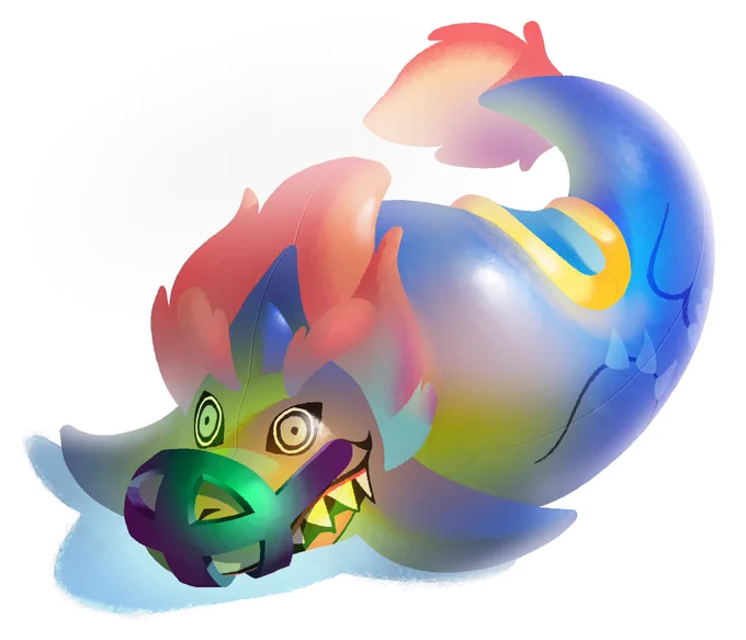 turned a friend's fursona into one of those splatoon 3 sharks 