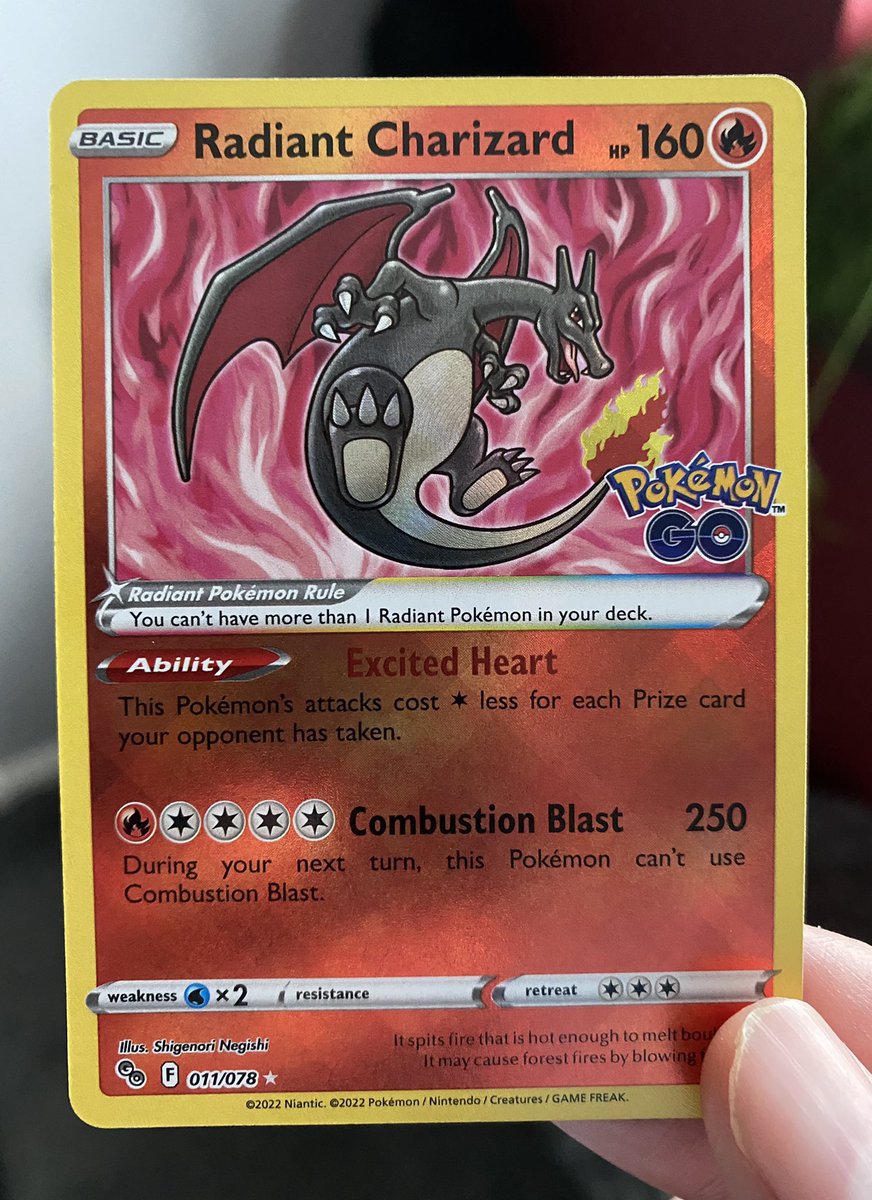 RT and follow <a href="/PokeTCGiveaways/">Pokemon Giveaways</a> for a chance to win this Radiant Zard! 🔥 

Winner drawn on 14th September 🗓 

#PokemonTCG #PokemonGiveaway