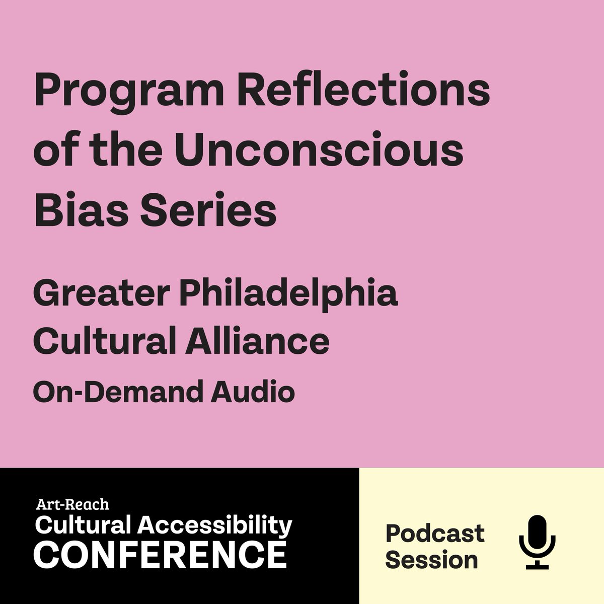 Join the project managers of @philaculture Roberta Johnson and Lauren Gilmore, for an in-depth discussion on the Unconscious Bias series in 2021 and 2022.  

Register for the Art-Reach Cultural Accessibility Conference at bit.ly/Art-ReachConfe… or visit Art-Reach.org/conference