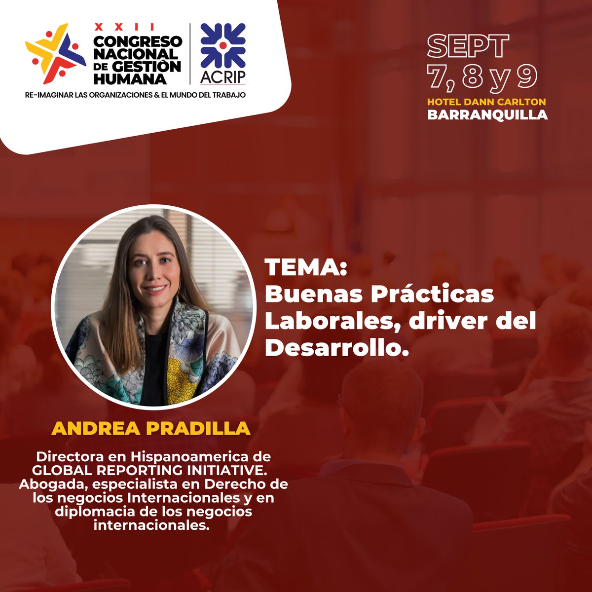 AcripAtlantico's tweet photo. No te pierdas ninguna de las conferencias, conversatorios y paneles del próximo #CongresoACRIP2022

¡TE ESPERAMOS! Hotel Dann Carlton, Barranquilla, los días 7, 8 y 9 de septiembre 2022.

Solicite tu cupo ya mismo: 
congreso@acripatlantico.org https://t.co/ODg7KWTybu