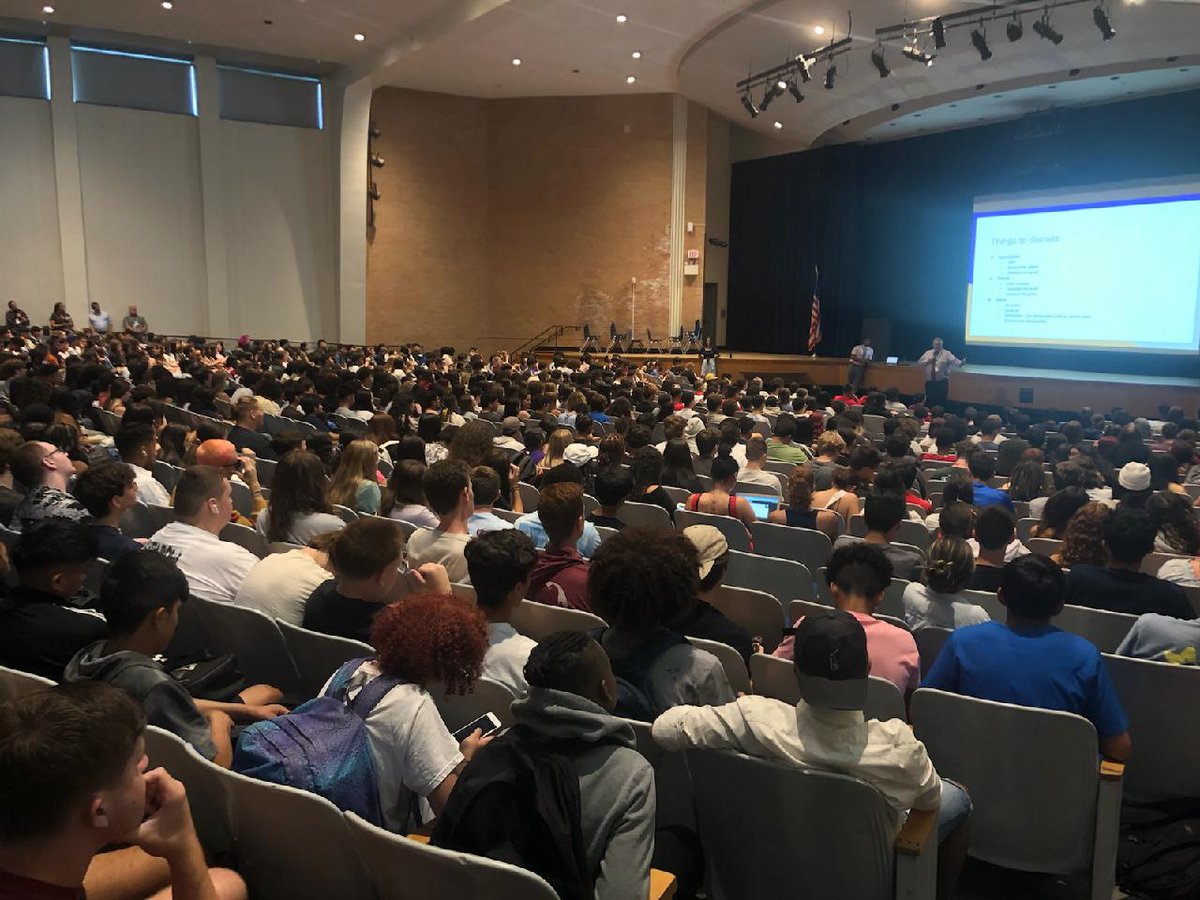Great time talking with the class of '24.  Good group of juniors! All 802 of them.  #hatterpride #bigyear