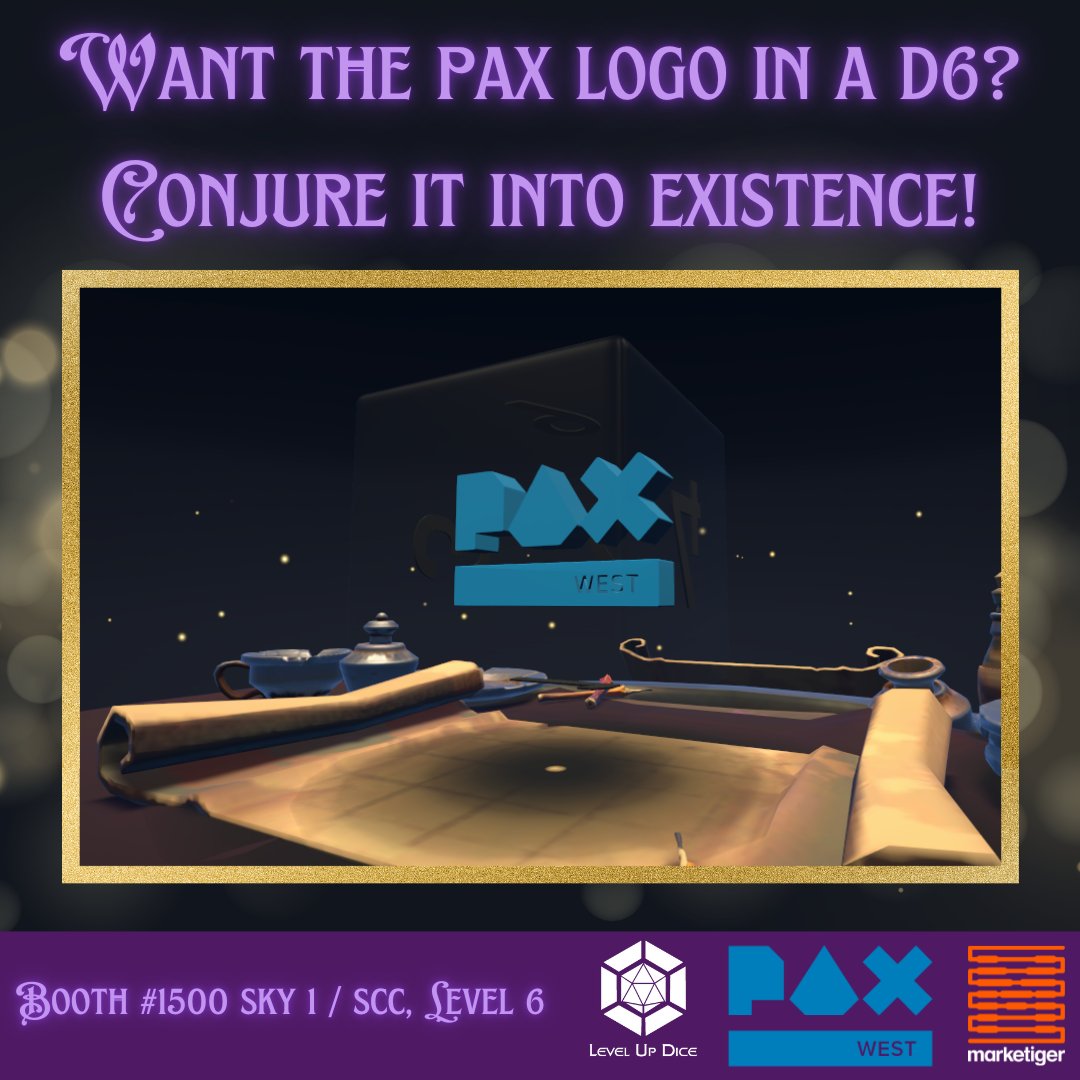 pax's tweet photo. Create your own completely customized dice at the @Levelupdice booth using The Dice Conjurer— a new web application that you can try out for the first time this weekend at #PAXWest! https://t.co/9A0h0o1sEY