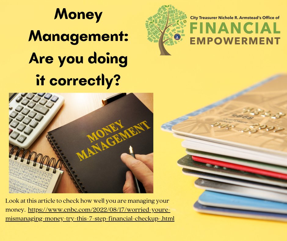 It is Financial "Wellness" Wednesday! Read this article with seven steps to check on the health of your money management. cnbc.com/2022/08/17/wor…