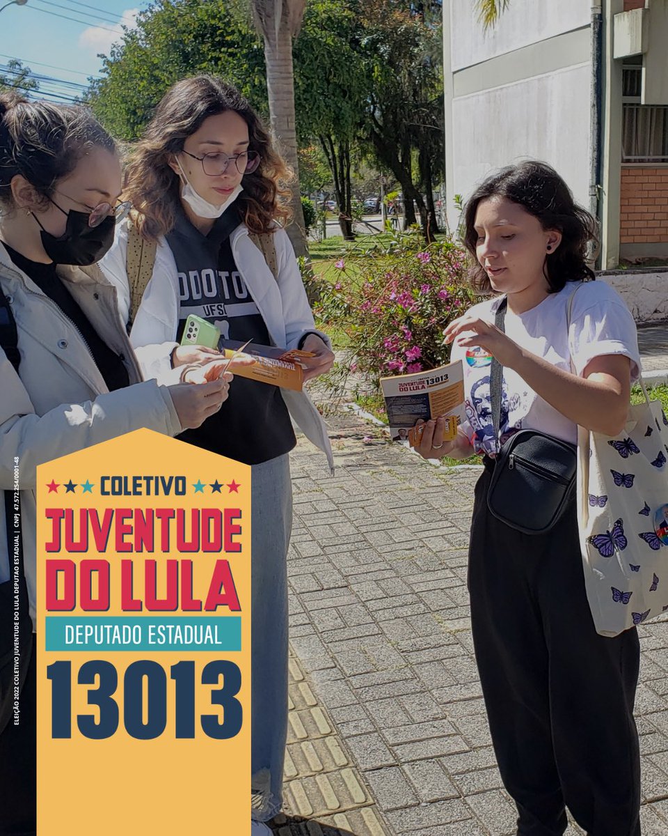 juventudelula's tweet photo. Estamos dialogando com à população importância de eleger Lula Presidente, Décio Lima Governador e o Coletivo Juventude do Lula Dep. Estadual !
#juventudedolula13013 #Lula2022 #Lula13 #deciolima13 https://t.co/26yo43Eu9d