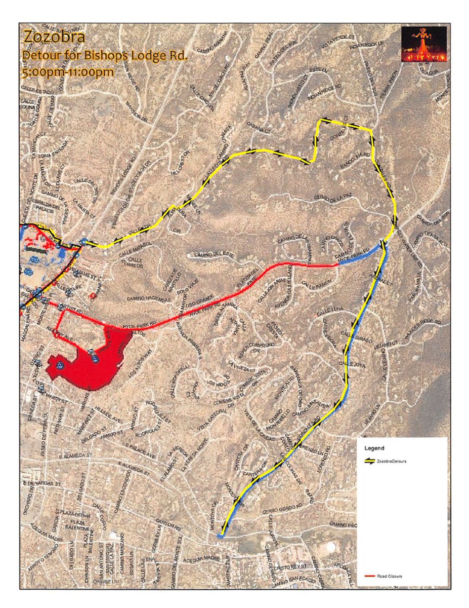 santafepolice's tweet photo. ***All Road Closures will remain in effect until the event has concluded and all pedestrian traffic has departed the event area.

Follow our social media platforms for any updates on the day of the event! https://t.co/KYILmYBYBX
