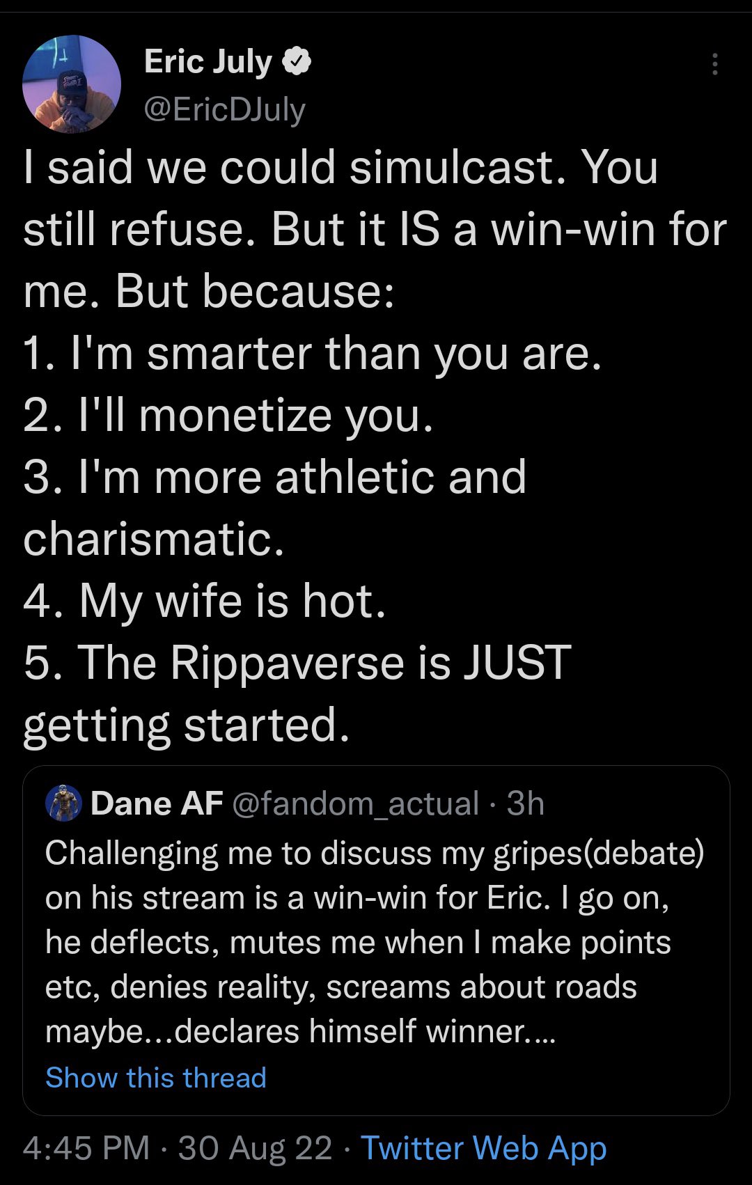 Comicsgate Posting Their Ls on Twitter "Top 5 reasons Eric July isn't