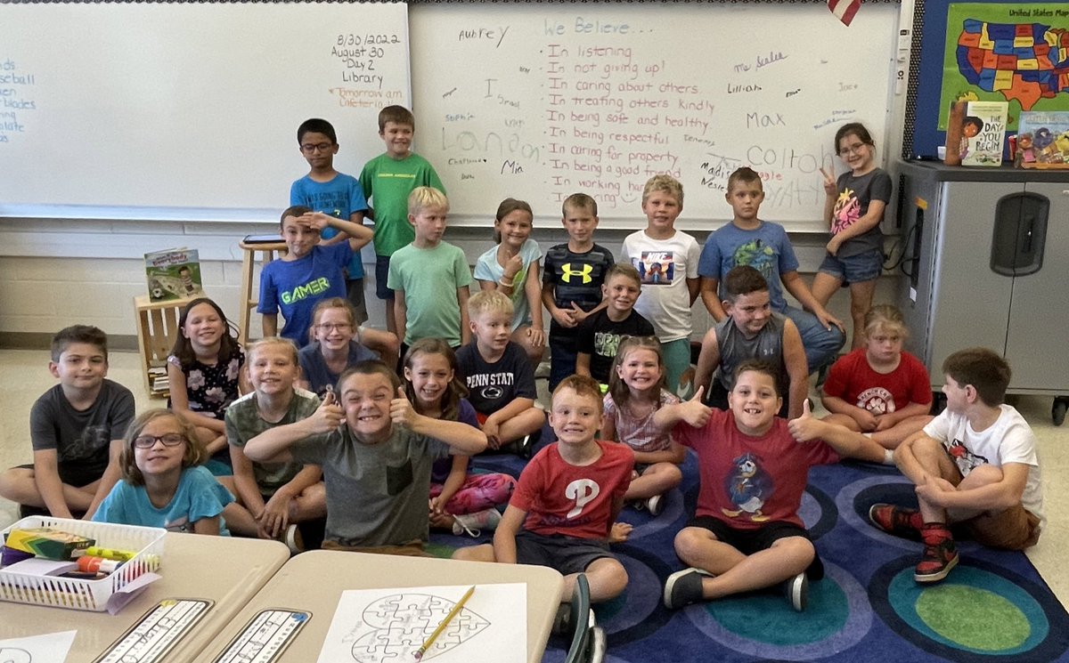 D_Scalea's tweet photo. What do YOU believe? We believe that it is going to be a fantastic year! Our agreement is signed by our entire classroom community and stays in place all year as a reminder about the importance of our daily thoughts and actions. @OwenJRobertsFC #WhatMakesFCSpecial https://t.co/Rjq3pPpxbo