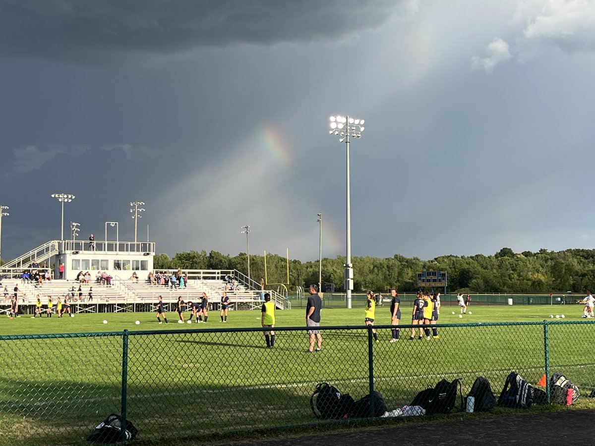 WCSD_Athletics's tweet photo. Girls soccer greeted by a rainbow to kick off the 22 campaign. https://t.co/cOdokH5sx6