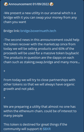 BoxerInuERC's tweet photo. 🐶Announcement 01/09/2022🐶
#BoxerInu #BXR #INU #SHIB #DOGE #Eth #Ethereum #BNB #x1000GEM #NFT #finance #memecoins #memecoin #giveaway #contest #binance #coinbase #tax #twitter #shitcoin #NFTs https://t.co/iINCEnM0ha