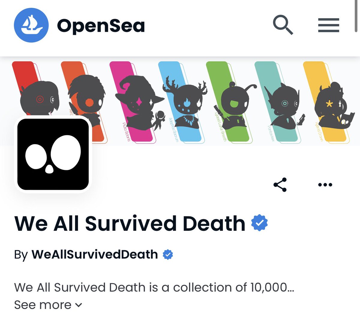JustTheTip999's tweet photo. ICYMI - We did a thing @weallsurvived collection got verified. If you haven’t looked into this project I suggest you do your homework on the man behind it all @caldie #WASD #WeAllSurvivedDeath #letsgo https://t.co/cv7SkIlHOi