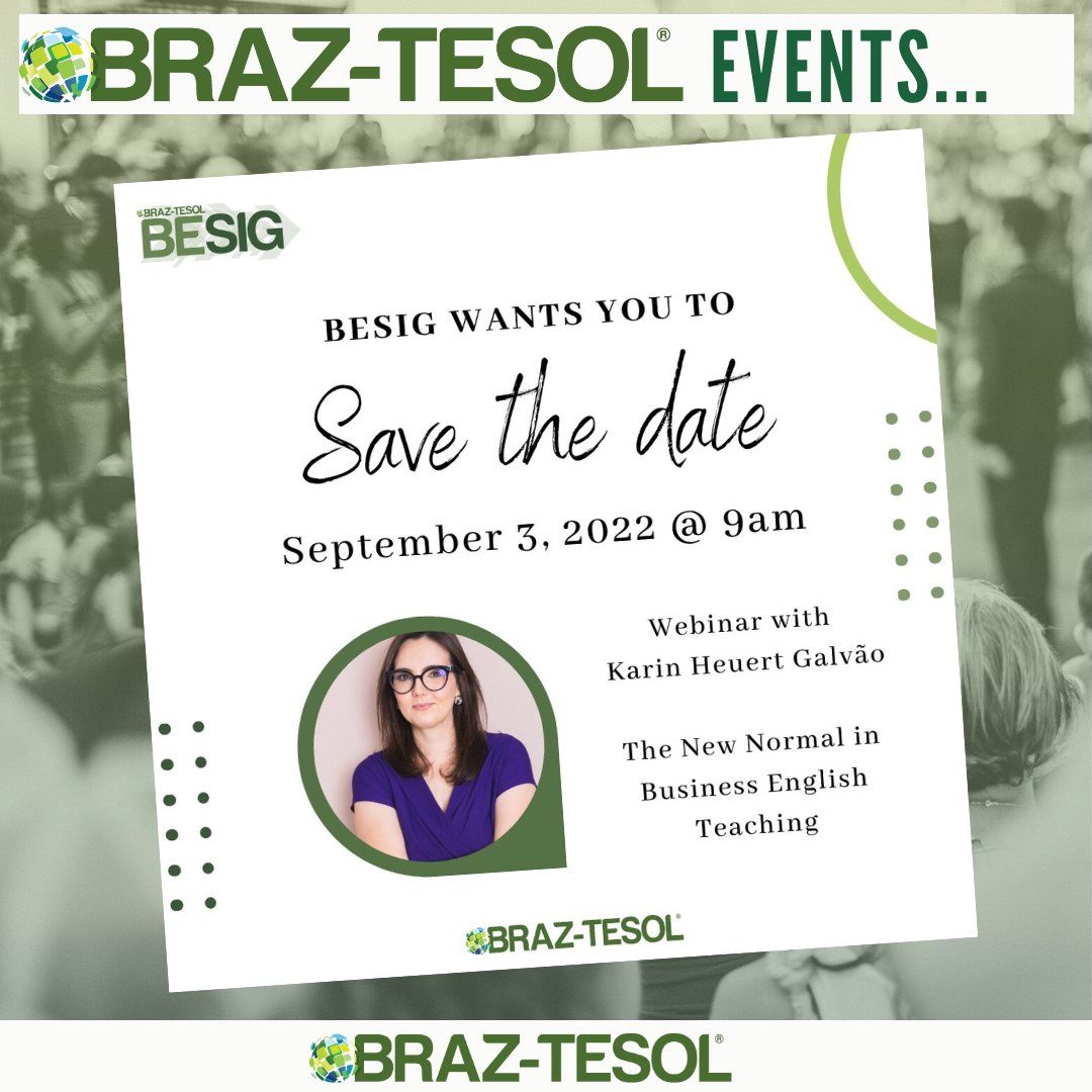 braztesol's tweet photo. Look at all of these great BRAZ-TESOL events coming up in September - all free to our members! (1/2) https://t.co/OJK2CEgue8