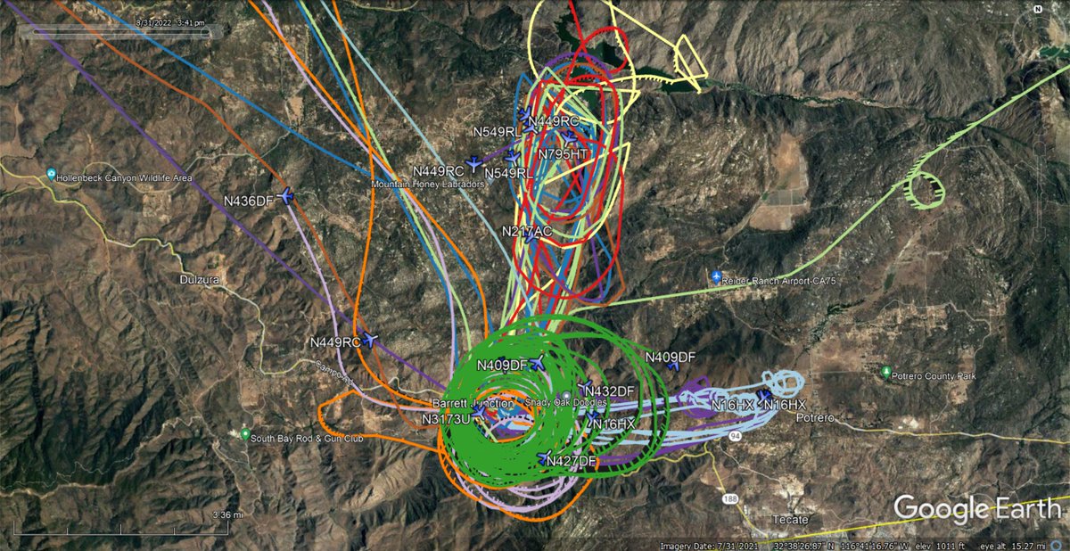 fire_feeds's tweet photo. Additional firefighting assets fighting the 30acres #Border32Fire in #BarrettJuction #SanDiegoCounty
https://t.co/dEgjUs30QY
San Diego Co Fire
#C11 #N549RL
Coulson Aviation diverted from #RouteFire
US Leasco
#T795 #N795HT
Siller Helicopters
#N3173U
Erickson Inc
#T740 #N217AC
πΊπΈβ€οΈβπ₯ https://t.co/jXFCdLzQQw