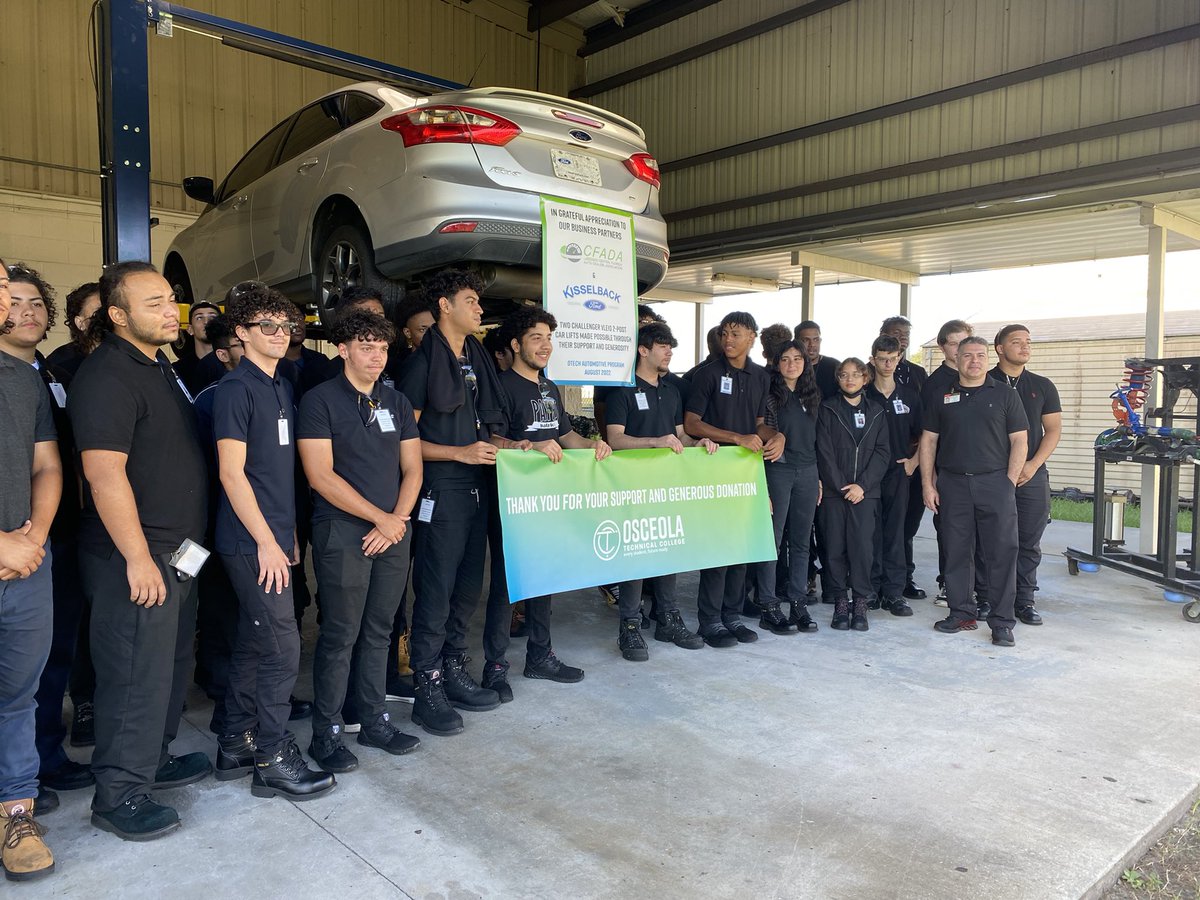 We want to thank <a href="/BobbyKisselback/">Bobby Kisselback</a> &amp; <a href="/CFAutoDealers/">Central Florida Auto Dealers Association</a> for donating some new car lifts for the automotive programs at oTECH! We love our partners! #SkillUpOsceola! Oh yeah! Our classes are full!