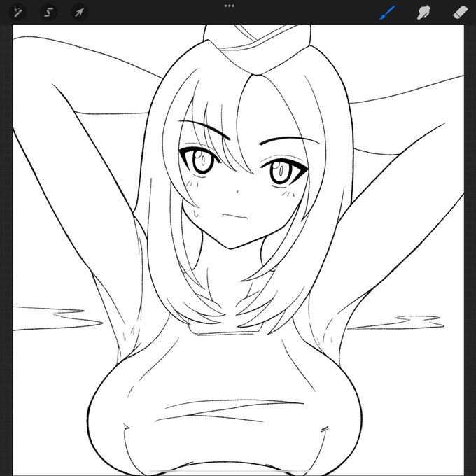 線画。

ちょい飯食ってこよう。 https://t.co/weS66uRKjF 