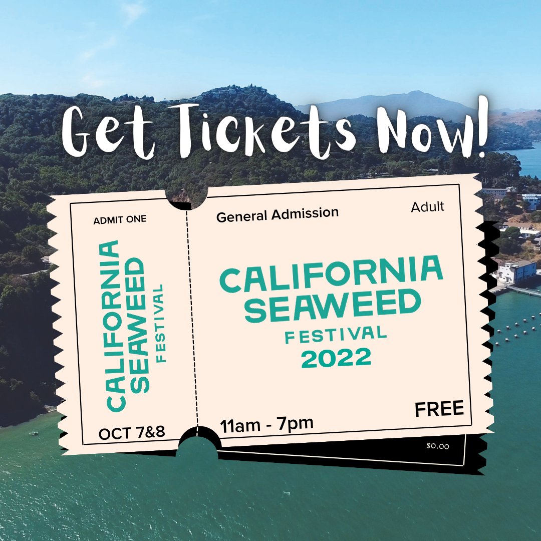 CASeaweedFest's tweet photo. Get your free tickets now to #CASeaweed22 We will be at: Bay Conference Center 3152 Paradise Drive Tiburon, San Francisco, CA 94920. Check link in bio!
#california #Seaweed #festival #ocean #art #science #farming #food https://t.co/vyI0LQPMXz