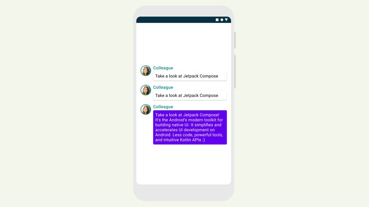 materialdesign's tweet photo. 💡Jetpack Compose is a modern toolkit for building native Android UI.

✅ Get started with this @androiddev tutorial ➡ https://t.co/NUNDL8pvkX https://t.co/C7MPnbcVzu