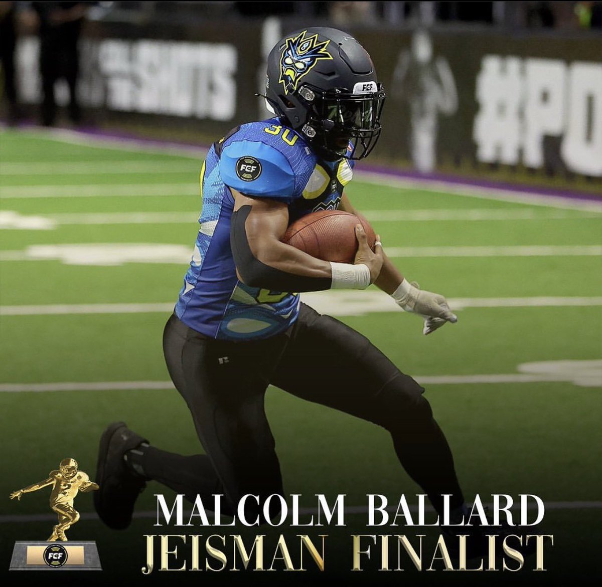 STOP WHAT YOURE DOING ‼️ Head over yo the FCF app or download it and go vote for me for the Jeisman Trophy 🏆 The Power is in your hands fans 🙏🏾 @fcflio @fcf8okifc @mtsacfootball