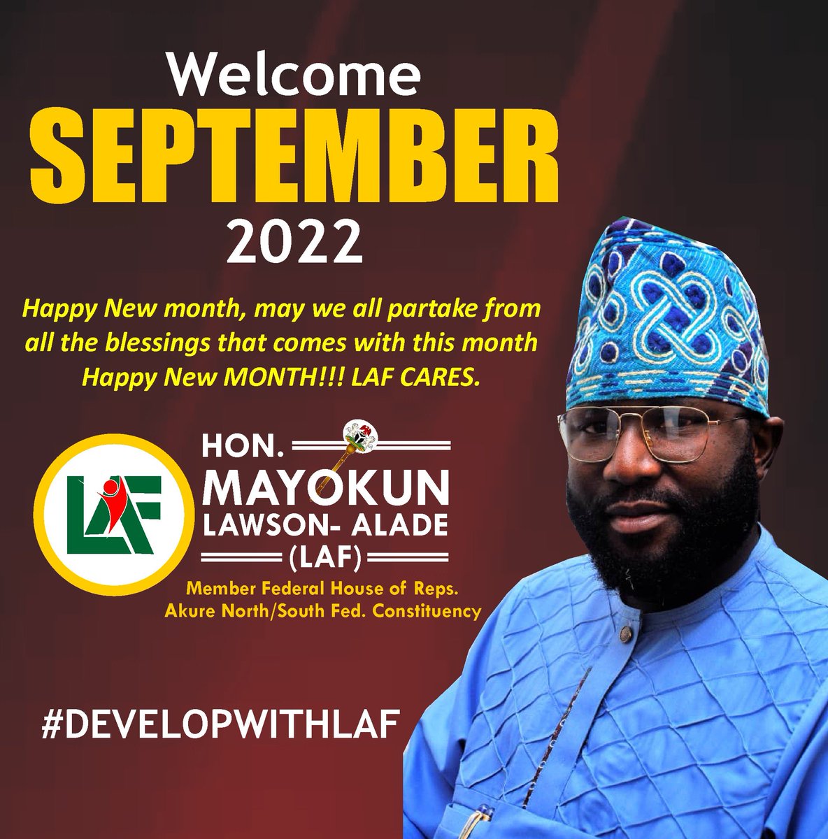 LAFoundation_Ng's tweet photo. New Month, New Day, New Date, New Chapter and New Life. May this Month brings you happiness, Satisfaction, peace and Victory. Happy New Month. #DevelopwithLaf https://t.co/udEIXpxPsN