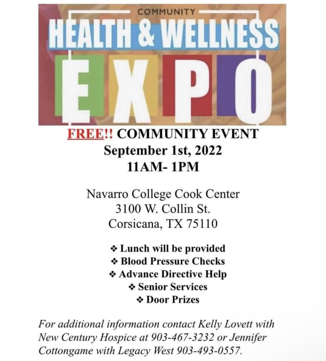 NavarroCollege's tweet photo. Join us at The Cook Center tomorrow! https://t.co/XQevo3U5vp