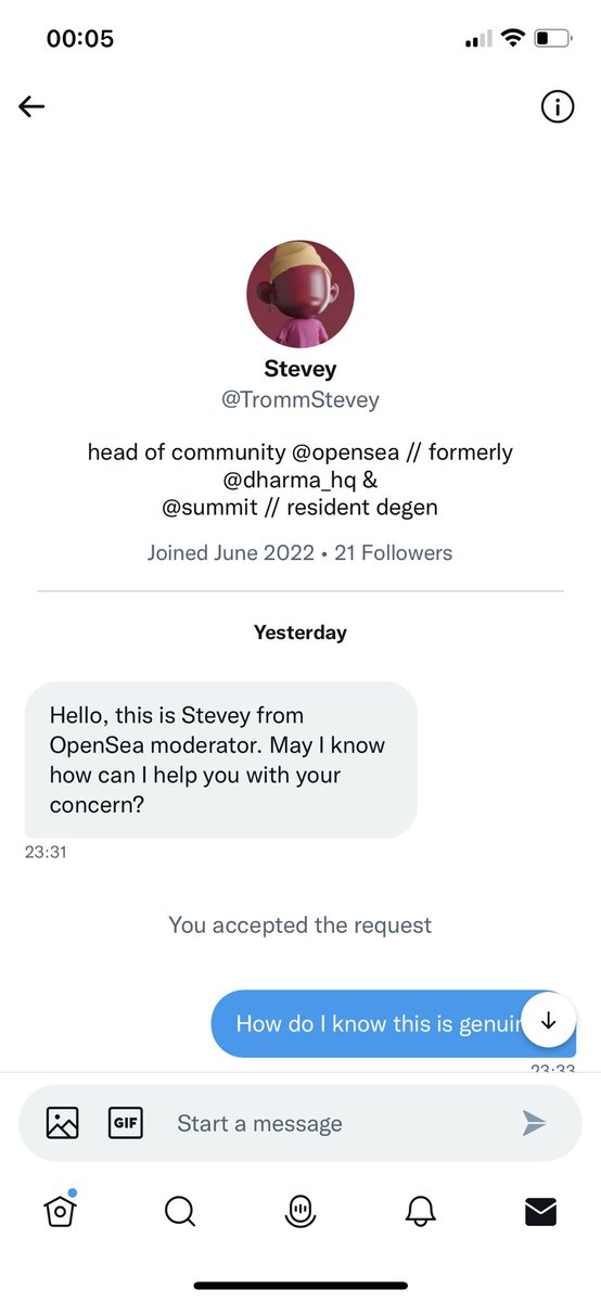 madhfx's tweet photo. @opensea - can you confirm if this person is genuine https://t.co/PbBp0gR8TW