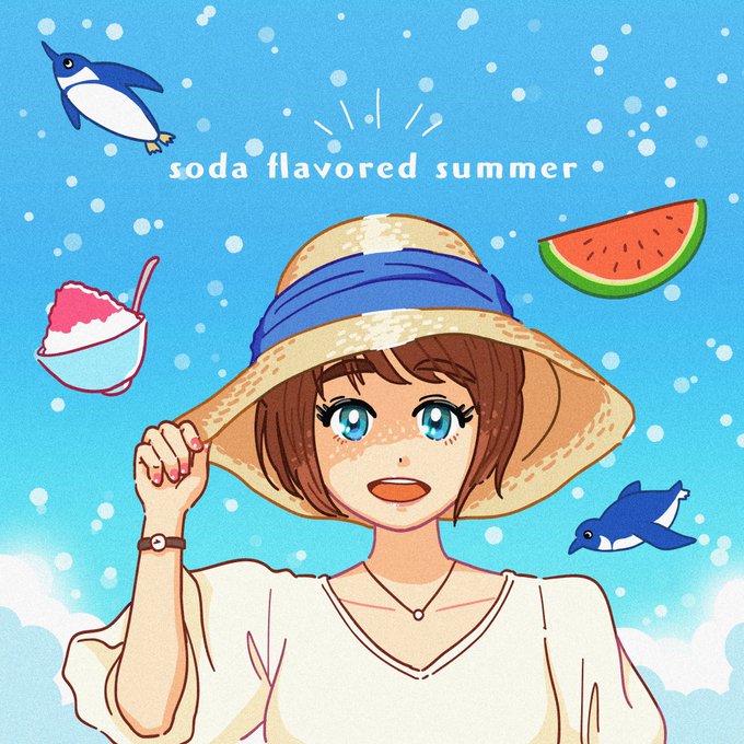 「blue eyes summer」 illustration images(Latest)