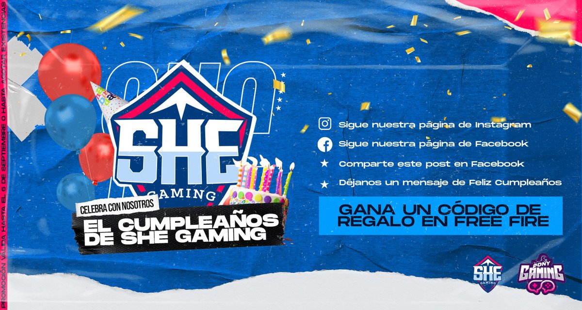 shegamingcol's tweet photo. ¡Celebra Nuestro Cumpleaños! 🎉

Para participar: 
https://t.co/Ptf0POV6N3

-Síguenos en nuestra página de Facebook

-Síguenos en nuestra página de Instagram

-Comparte esta publicación en Facebook

No te olvides de mandarnos un mensaje directo en cualquiera de nuestras redes😊👏 https://t.co/U8tNpTnbCk