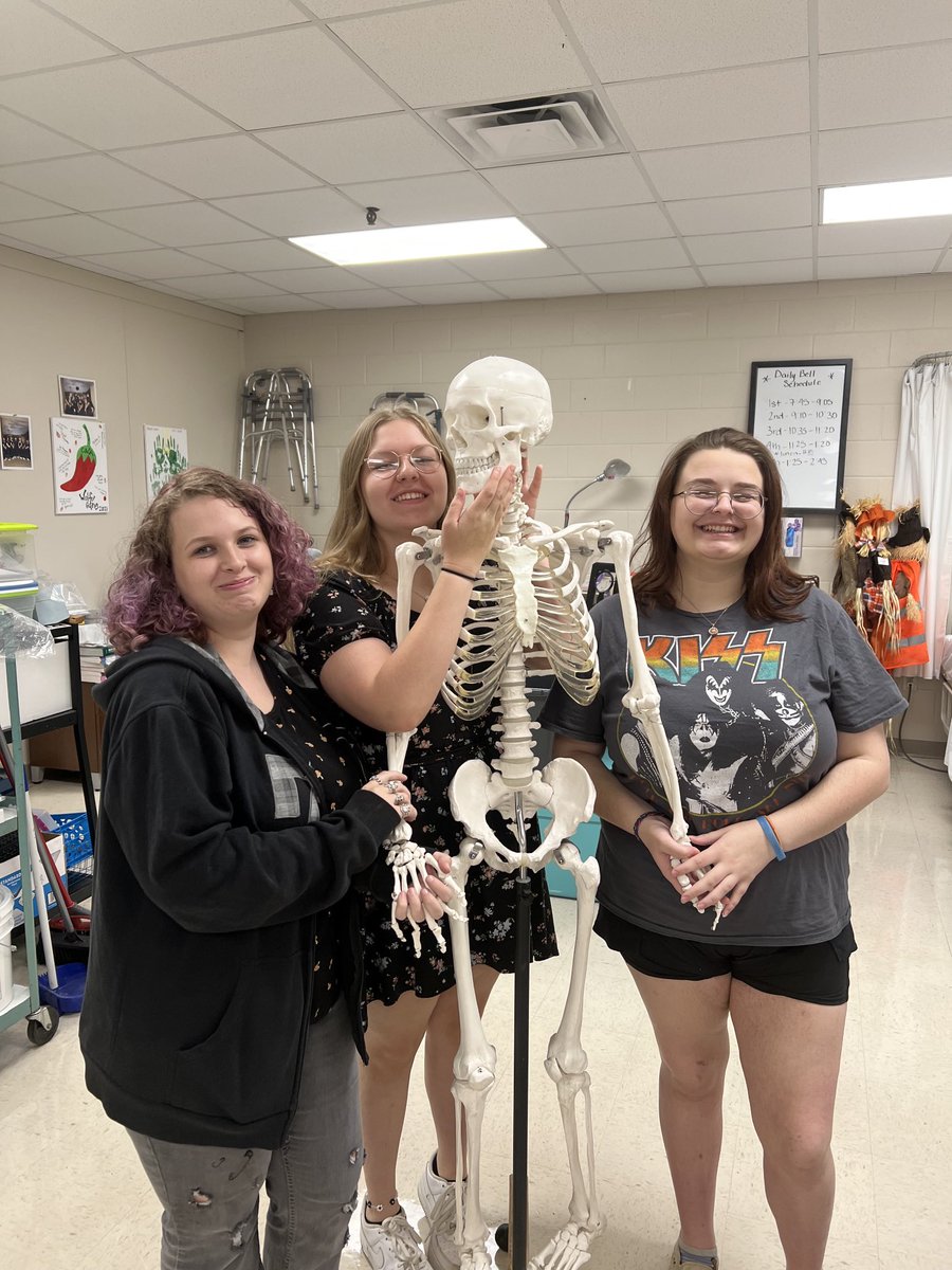 cwolfie2017's tweet photo. Hands on learning with ‘Skully’ ☠️& Fam in Wolfe’s Anatomy #SuccessStartsHere #TIUP #BassBud @WCDE_TN @WCDE_CTE @hosa_dchs https://t.co/RcqxCR1N3v