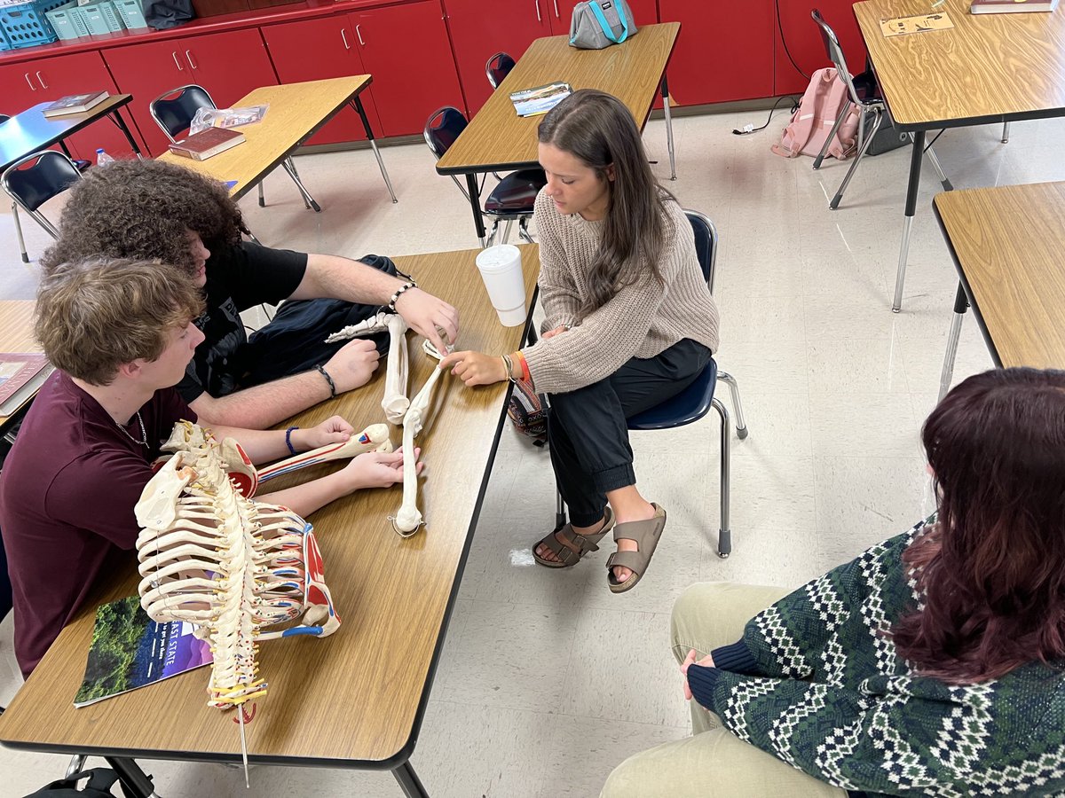cwolfie2017's tweet photo. Hands on learning with ‘Skully’ ☠️& Fam in Wolfe’s Anatomy #SuccessStartsHere #TIUP #BassBud @WCDE_TN @WCDE_CTE @hosa_dchs https://t.co/RcqxCR1N3v
