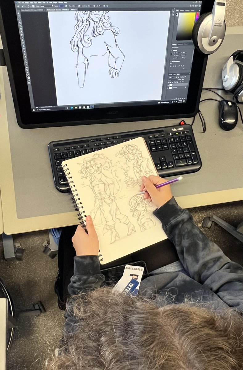 codeofdesign's tweet image. &quot;A character with one or more secrets adds mystery and intrigue to any genre.&quot; -- Linda S. Clare

A little character design in the graphic design studio today. #illustration #characterdesign #OneLISD #LISDCTE @TECCeast @lisdcte @LewisvilleISD