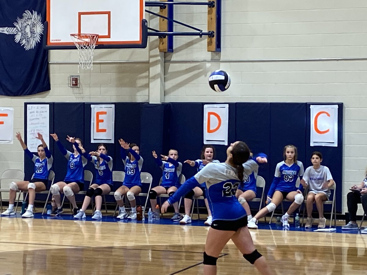NMSKnights's tweet photo. Our Lady Knights volleyball team was in action tonight against Blue Ridge. They played well and took care of business. #KNIGHTLIFE @NMSKnights https://t.co/cMbhiR4QNt