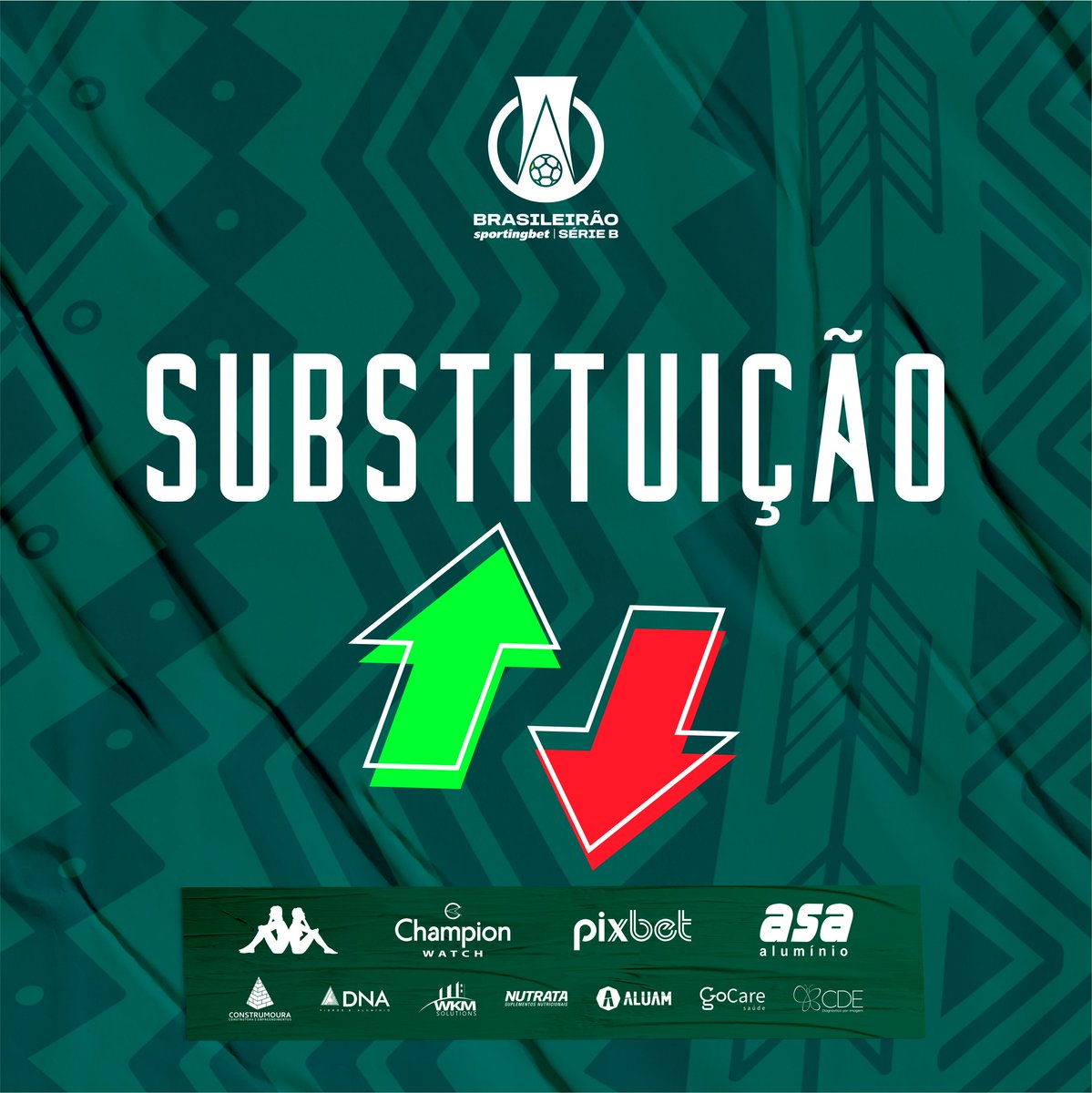guaranifc's tweet photo. Mudanças no Bugre
⬆️ Júlio César(7) e Eduardo Person(8)
⬇️ Edson Carioca(88) e Madison(98)
2x1 | ⏱️ 10’ | 2º Tempo
#GUAxVAS #AvantemeuBugre https://t.co/Bj4OGzCPto