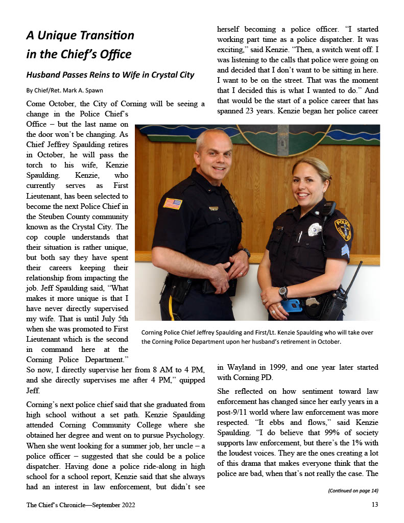 When husband retires, wife will take over as Police Chief in the Crystal City - in The Chief's Chronicle magazine
nychiefs.org/assets/ChiefsC…