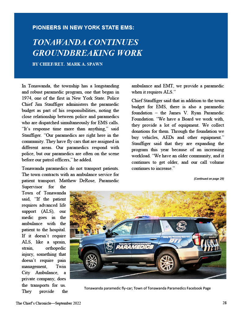 Tonawanda's innovative EMS Program - in this month's Chief's Chronicle magazine...
nychiefs.org/assets/ChiefsC…