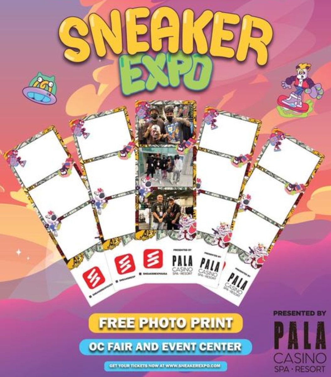 PalaCasino's tweet photo. πJoin us at the OC Sneaker Expo this Sat. & Sun., Sep 3rd & 4th at the OC Fair & Event Center in Costa Mesa! Take your pic at our FREE photo booth! π For tickets or more info, click here: https://t.co/arKHPVClS4
#palacasino #sneakerexpousa #oc_fair #sneakerexpoOC https://t.co/v6ciNtWezu
