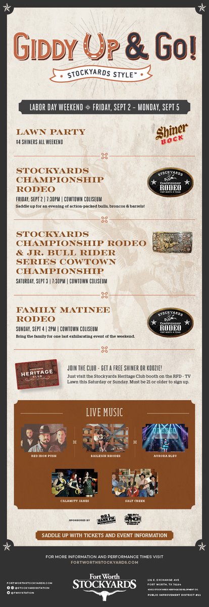 Are you looking for something fun to do this Labor Day weekend? <a href="/StockyardsHrtg/">Stockyards Heritage</a> has your back. 

#FortWorth 
#dfw 
#fortworthlocals
#funkytown
