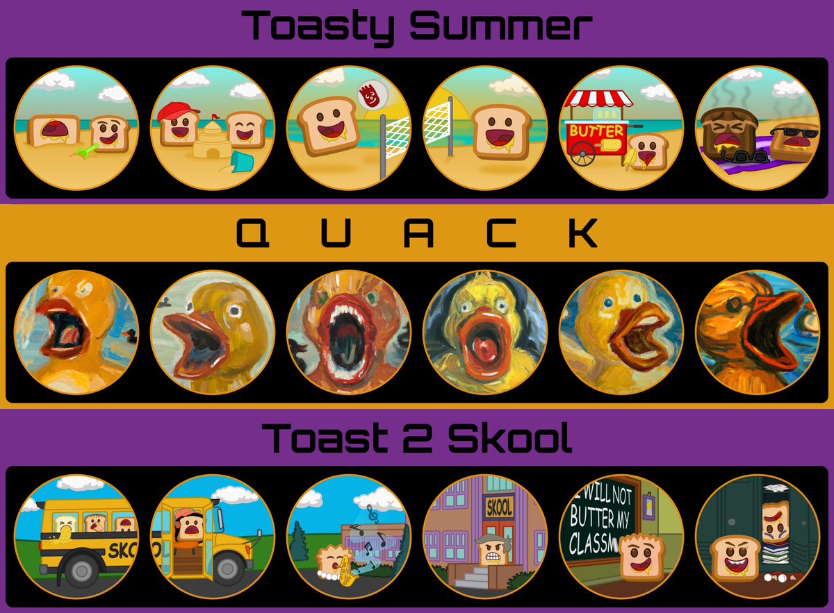 CtrlAltFck's tweet photo. Moar banners! Some seasonal toast ones, and mildly cursed duck banner that I made with the help of AIs, that don't always know ducks don't have human teeth 🦷 https://t.co/Oqb6KF5d8H