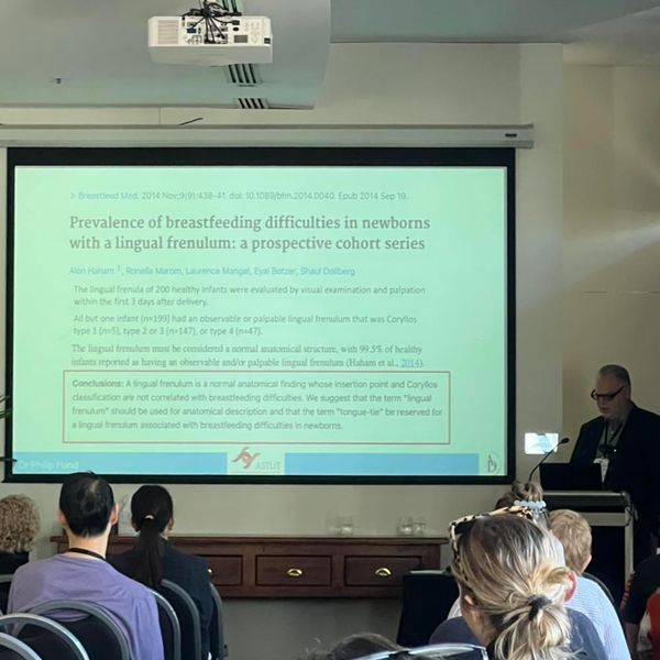 astlitau's tweet photo. “It’s only a tongue tie if it’s restrictive….”

Dr Philip Hand, our board member, presenting on his dental practice: referrals, pre-clinical questioning and follow-up …. and why we need to functionally assess.
Bravo 👏 

#astlit2022 https://t.co/anaSR559f7