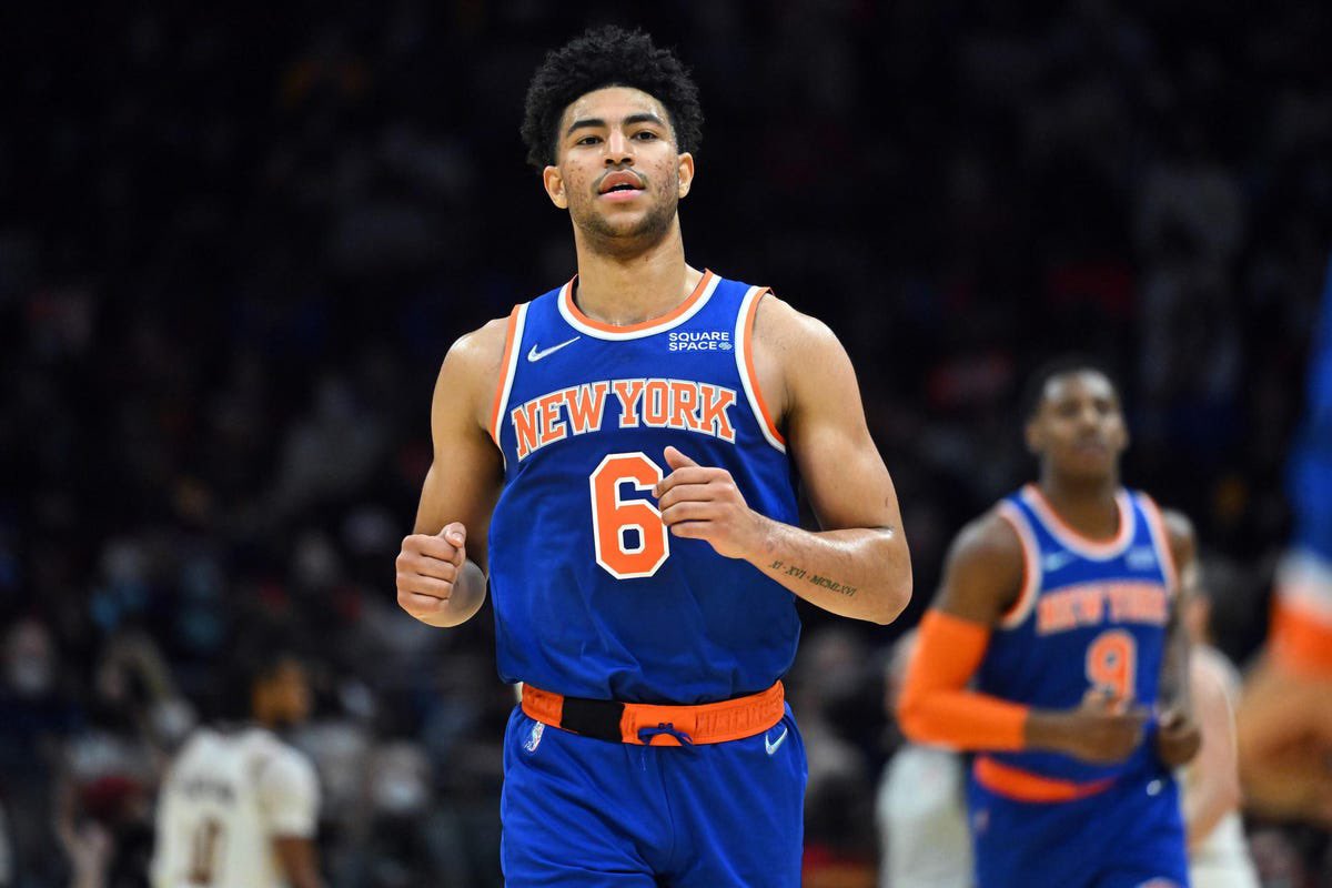 NYKnicksLatest's tweet photo. The Utah #Jazz wanted ONE OF:
• Quentin Grimes 
• Immanuel Quickley 
• Obi Toppin

With RJ Barrett. #Knicks https://t.co/SwviXpzUp2